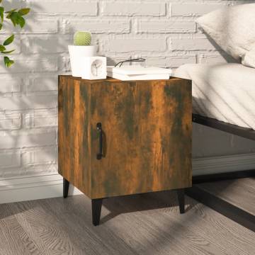 Elegant Smoked Oak Bedside Cabinet | Hipomarket UK