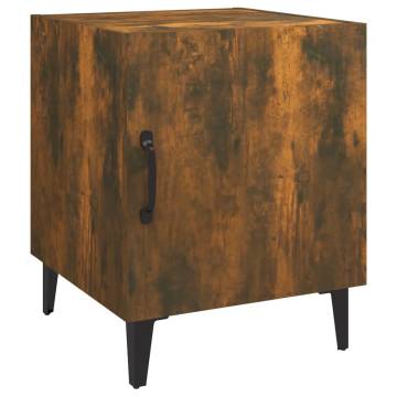 Elegant Smoked Oak Bedside Cabinet | Hipomarket UK