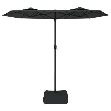 Double-Head Parasol with LEDs - Anthracite 316x240 cm