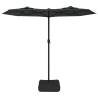 Double-Head Parasol with LEDs - Anthracite 316x240 cm