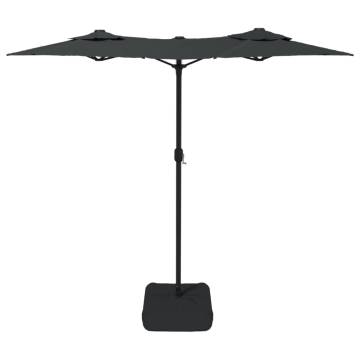 Double-Head Parasol with LEDs - Anthracite 316x240 cm