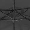 Double-Head Parasol with LEDs - Anthracite 316x240 cm