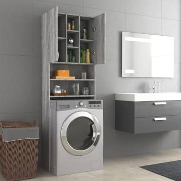 Washing Machine Cabinet Grey Sonoma - Space Saving Storage