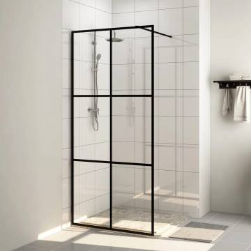 Modern Walk-in Shower Wall with Clear Glass 115x195 cm - Black