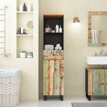 Bathroom Cabinet 38x33x160 cm - Solid Reclaimed Wood