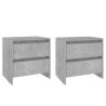 Elegant Concrete Grey Bedside Cabinets - 2 Pcs | Hipo Market