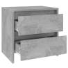 Elegant Concrete Grey Bedside Cabinets - 2 Pcs | Hipo Market