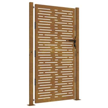 Elegant Corten Steel Garden Gate - 105x205 cm | HipoMarket