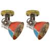 Industrial Wall/Ceiling Lamps 2 pcs Reclaimed 17x24 cm E27 Colour multicolour Quantity in Package 1 Bulb Quantity 2 x single lamp Model 