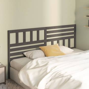 Stylish Grey Bed Headboard | Solid Pine Wood | 186x4x100 cm