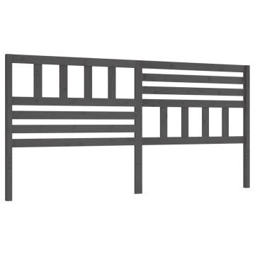 Stylish Grey Bed Headboard | Solid Pine Wood | 186x4x100 cm