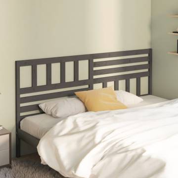 Stylish Grey Bed Headboard | Solid Pine Wood | 186x4x100 cm