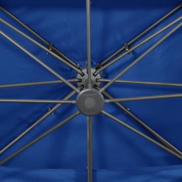 Cantilever Umbrella with Double Top - Azure Blue 400x300 cm