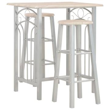 Stylish 3 Piece Bar Set - Wood and Steel for Home & Garden