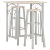 3 Piece Bar Set Wood and Steel Colour oak and grey Number of 2 