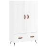 Elegant Highboard in High Gloss White - 69.5x31x115 cm