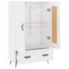 Elegant Highboard in High Gloss White - 69.5x31x115 cm