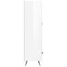 Elegant Highboard in High Gloss White - 69.5x31x115 cm