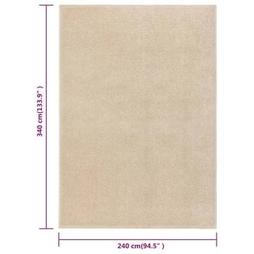 Elegant Beige Short Pile Rug 240x340 cm - Hipomarket