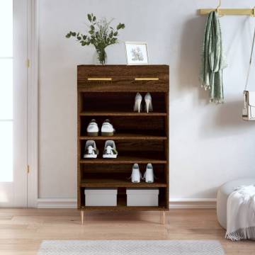 Shoe Cabinet Brown Oak 60x35x105 cm - Stylish Storage Solution