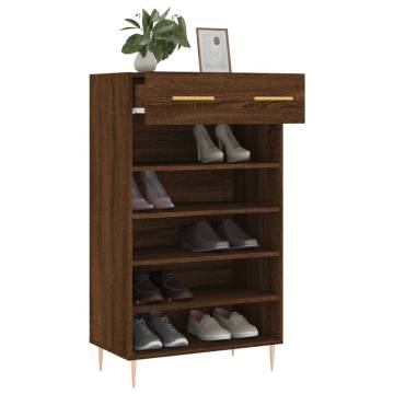 Shoe Cabinet Brown Oak 60x35x105 cm - Stylish Storage Solution