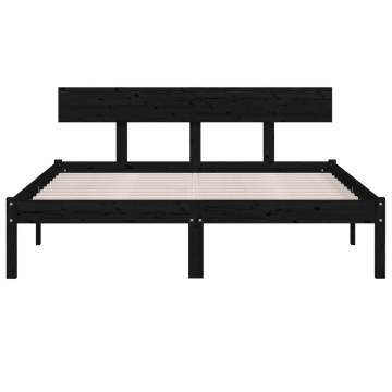 Black Solid Wood Pine Bed Frame 120x200 cm - Stylish & Durable