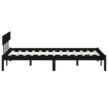 Black Solid Wood Pine Bed Frame 120x200 cm - Stylish & Durable