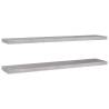 Floating Wall Shelves 2 pcs - Concrete Grey MDF (120x23.5 cm)