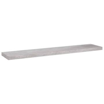 Floating Wall Shelves 2 pcs - Concrete Grey MDF (120x23.5 cm)