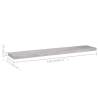 Floating Wall Shelves 2 pcs - Concrete Grey MDF (120x23.5 cm)