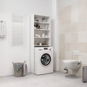 High Gloss White Washing Machine Cabinet | 64x24x190 cm