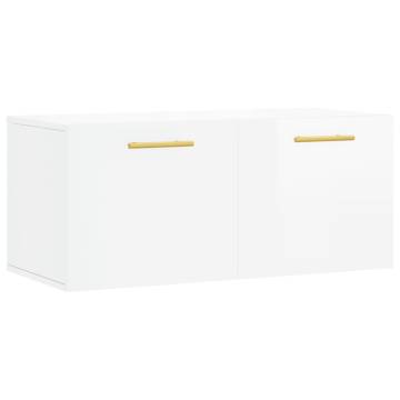 High Gloss White Wall Cabinet - Stylish Storage Solution