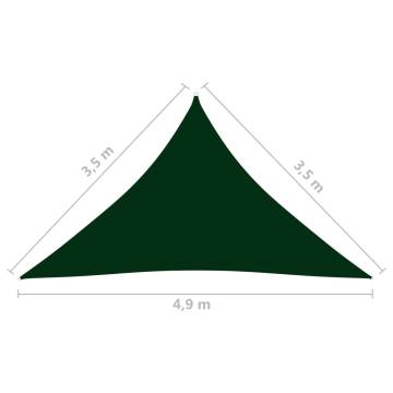 Triangular Sunshade Sail 3.5x3.5x4.9m Dark Green - HipoMarket