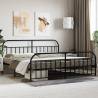 Metal Bed Frame with Headboard and Footboard Black 193x203 cm Colour black Size 193 x 203 cm Model with headboard & footboard 