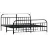 Metal Bed Frame with Headboard - Stylish Black Design