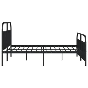 Metal Bed Frame with Headboard - Stylish Black Design