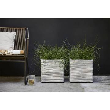 Capi Planter Nature Rib Square 40x40 cm Ivory - Eco-Friendly Pot