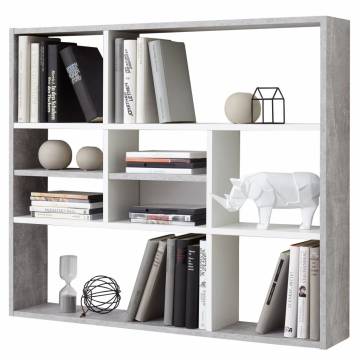 FMD Wall-mounted Shelf - 9 Compartments in Concrete Grey