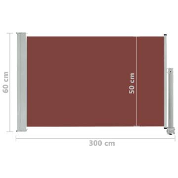 Patio Retractable Side Awning 60x300 cm - Brown | HipoMarket