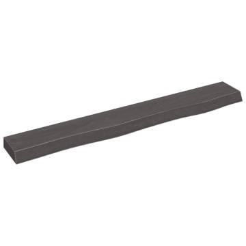 Wall Shelf Dark Brown 80x10x4 cm - Solid Oak Wood | HipoMarket