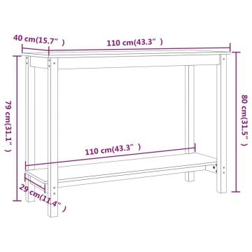 Console Table Honey Brown 110x40x80 cm Solid Wood Pine