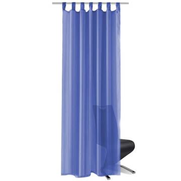 Voile Curtains 2 pcs 140x175 cm - Royal Blue | Hipo Market