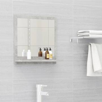 Contemporary Concrete Grey Bathroom Mirror | 40x10.5x37 cm