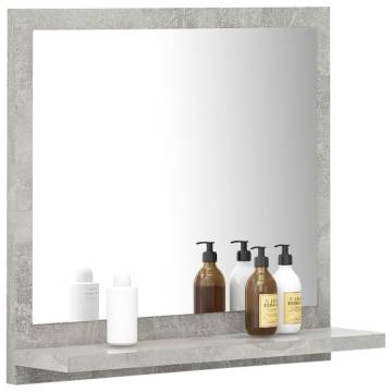 Contemporary Concrete Grey Bathroom Mirror | 40x10.5x37 cm