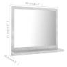 Contemporary Concrete Grey Bathroom Mirror | 40x10.5x37 cm