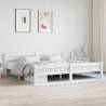 Bed Frame White Solid Pinewood 200x200 cm Colour white Size 200 x 200 cm 