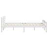 White Solid Pinewood Bed Frame 200x200 cm | Hipo Market