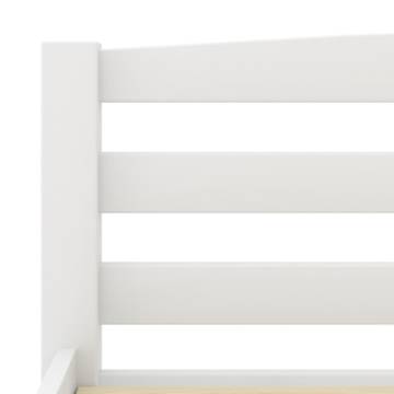 White Solid Pinewood Bed Frame 200x200 cm | Hipo Market