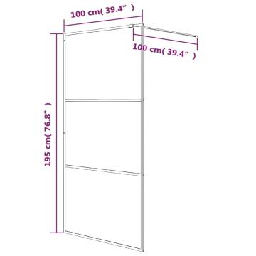 Modern Walk-in Shower Wall 100x195 cm Clear ESG Glass