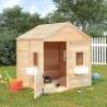 Solid Wood Fir Playhouse with Lockable Door & Flower Pots